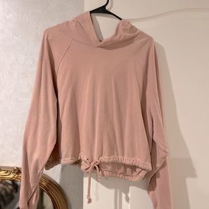 Pink Cropped Hoodie
